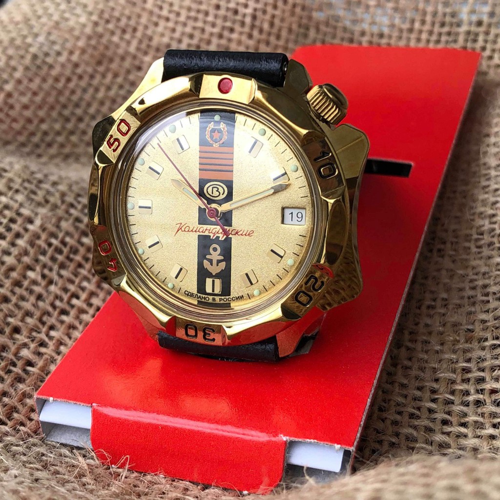 Đồng hồ nam Vostok máy cơ lên giây, size mặt 40, size dây 18. Đồng hồ Nga Vostok Komandirskie 539217