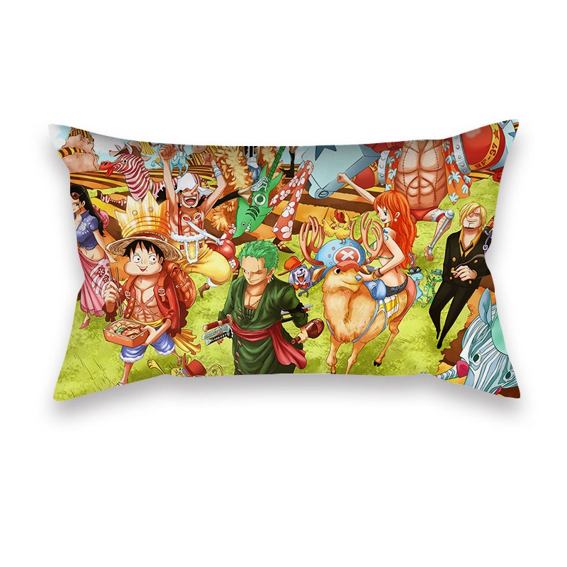 Vỏ Gối Vuông 50*30cm Họa Tiết Hoạt Hình One Piece Độc Đáo Trang Trí Nội Thất