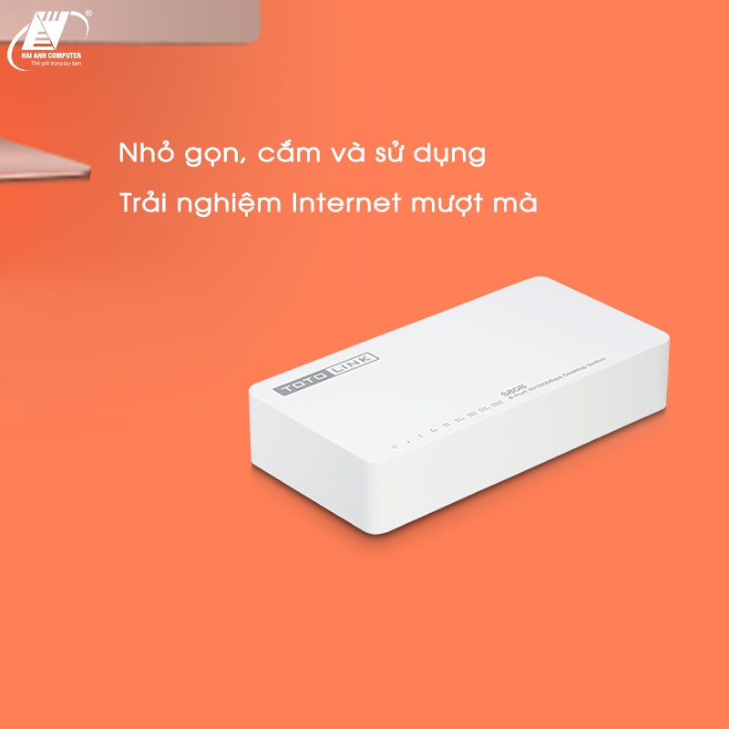 Bộ chia mạng 8 cổng Switch Toto-Link 8 port 100 | Tốc độ 100Mbps - Đèn LED báo hiệu - Hàng chính hãng