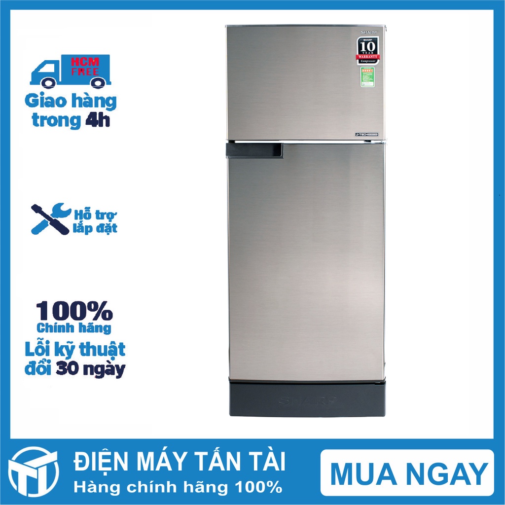 Tủ lạnh Sharp Inverter 165 lít SJ-X196E-SL - Bộ khử mùi phân tử bạc Nano Ag+, Miễn phí giao hàng HCM.