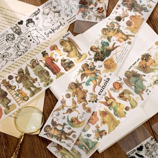 Angels In The Clouds Series Retro Character Tape Diary Stickers Washi Paper Tape