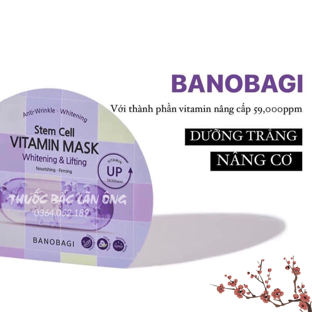 Mặt nạ giấy vitamin Banobagi (mask dưỡng trắng da, cấp ẩm, bổ sung khoáng chất) - Thuốc Bắc Lãn Ông