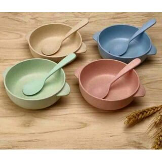 Bộ bát ăn cho bé làm từ cây lúa mạch của hãng WHEAT Straw Bowl ❤️