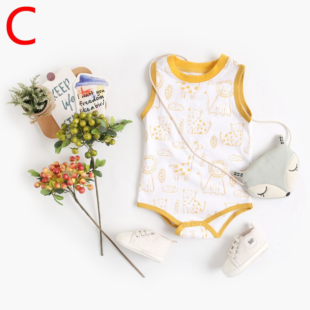 Bộ đồ liền thân Sanlutoz từ cotton in hoạt hình dễ thương cho bé