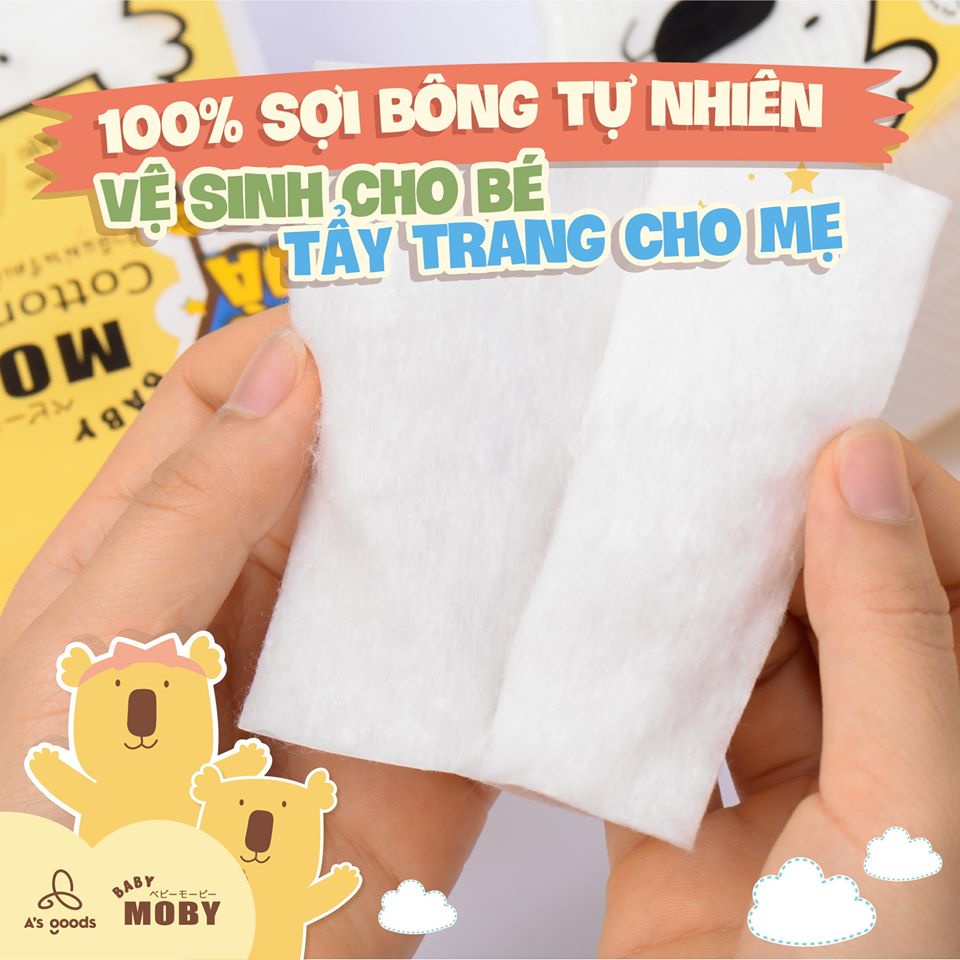 Khăn Khô Đa Năng, Bông Miếng MOBY Lau Vệ Sinh Cho Bé