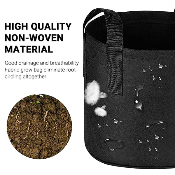 5 Gallon Felt Planting Bag Garden Vegetable Bag Non-Woven Cloth Nursery Felt Beauty Planting Bag