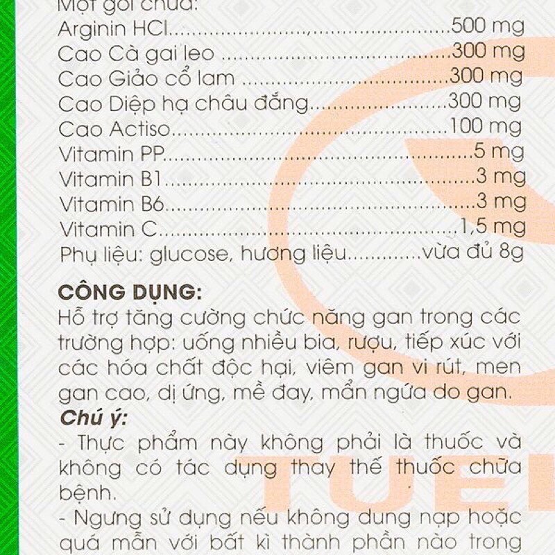 Trà giải độc gan Tuệ Linh - Giúp giải độc của gan, bảo vệ và hạn chế tổn thương tế bào gan do rượu, hóa chất
