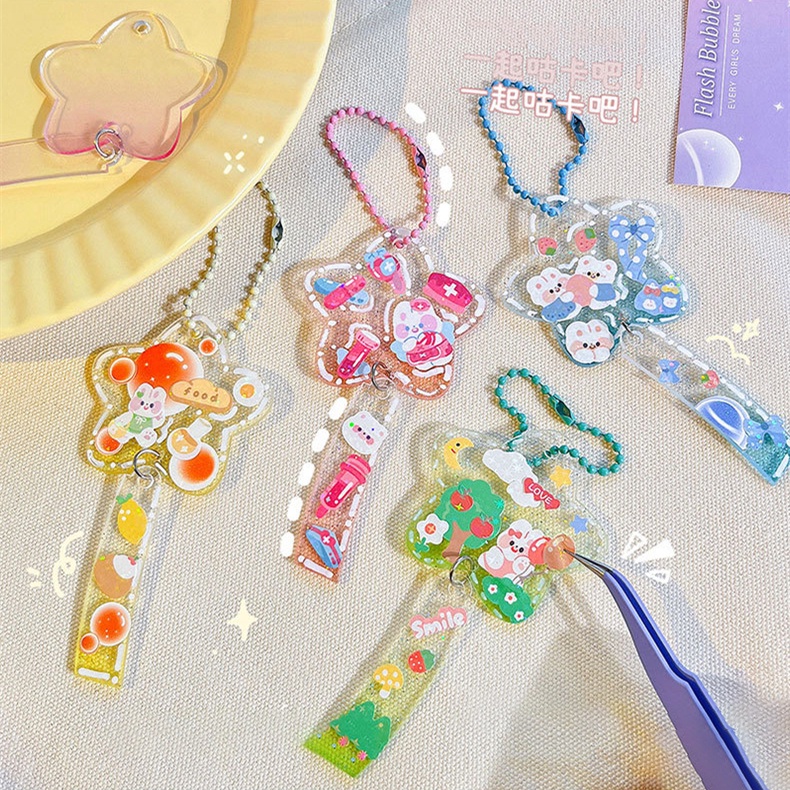 1 Móc Khóa Hình Chuông Gió Bằng Acrylic DIY