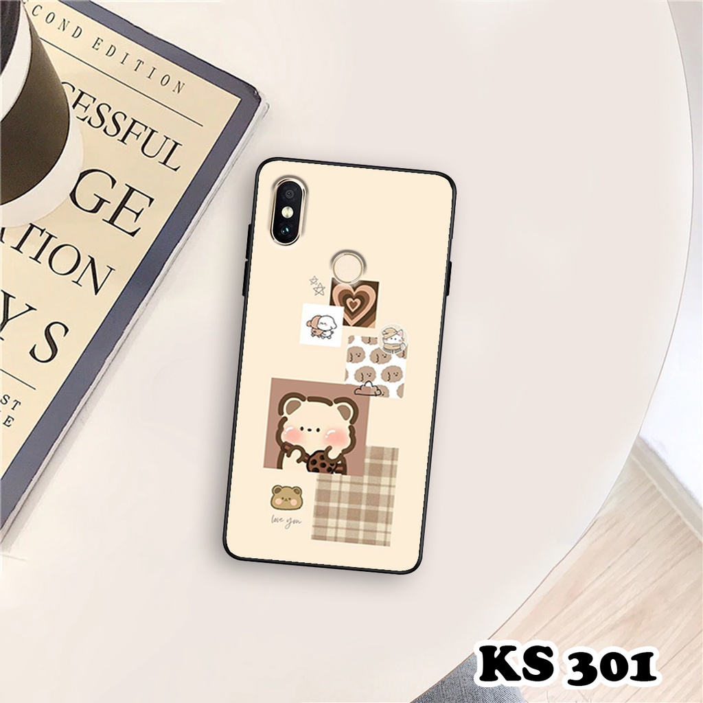 Ốp lưng Xiaomi Redmi Note 6 - Xiaomi Redmi Note 6 Pro - Ốp in hình gấu &amp; thỏ - Lưng nhám viền TPU cap cấp