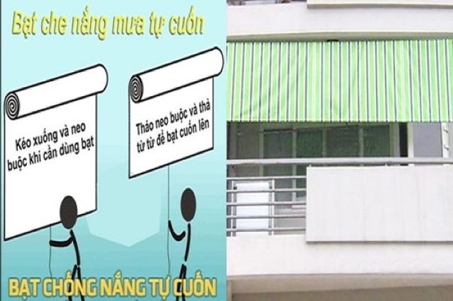 Bạt tự cuốn che nắng mưa cản bụi( Rộg 1m5 x Cao 2m1)