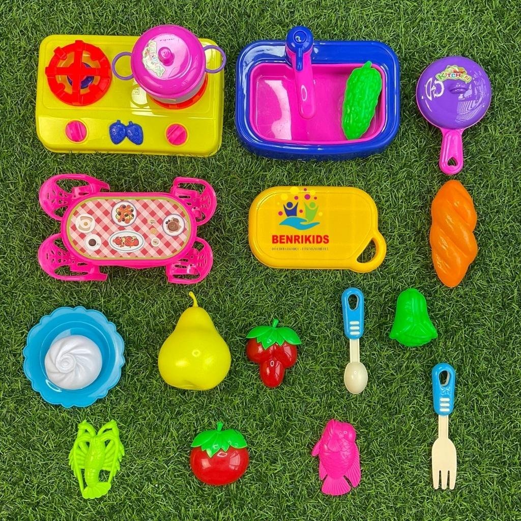 Đồ Chơi Nấu Ăn Mô Phỏng Nhà Bếp Chân Thực Nhiều Chi Tiết Đồ Chơi An Toàn Cho Bé Benrikids