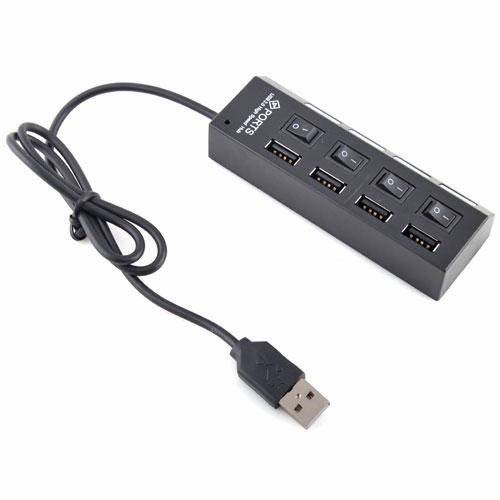 4 cổng BẬT / TẮT USB 2.0 HUB Máy tính xách tay tốc độ cao PC # 24