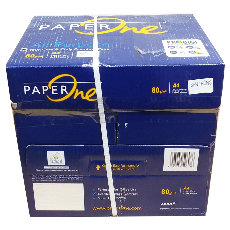 Giấy photo Paper One A4/80 (thùng)