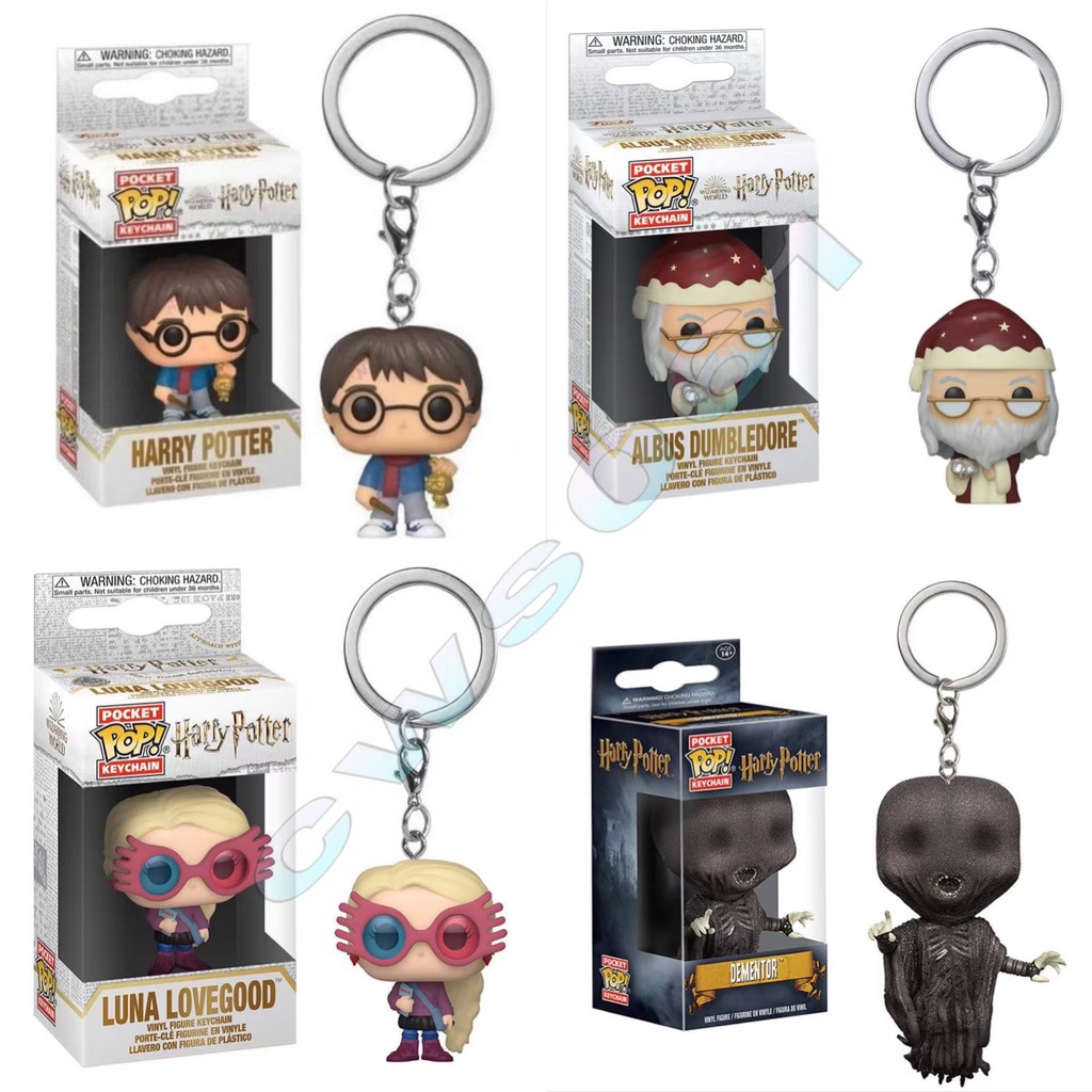 Móc khóa bỏ túi FUNKO POP Harry Potter / Albus Dumbledore / Luna Lovegood / Dementor Móc khóa vinyl Nhân vật Mặt dây chuyền Đồ chơi sưu tập