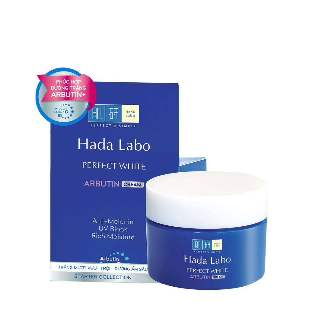 Kem dưỡng trắng da Hadalabo Perfect White Arbutin Cream 50g