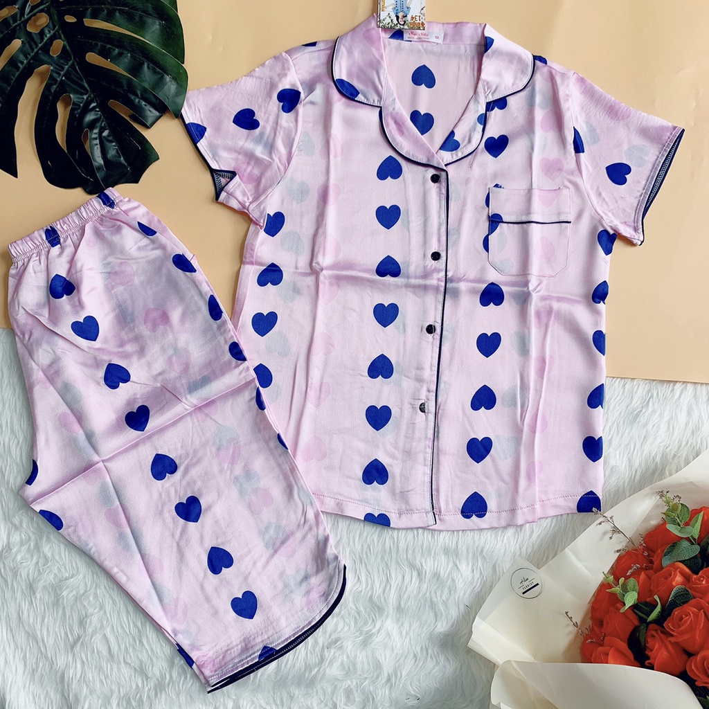 Đồ Bộ Lụa Pijama ✅ Sét Đồ Bộ Lụa Satin ✅ Bộ Lụa Lửng Hoạ Tiết Siêu Xinh | BigBuy360 - bigbuy360.vn