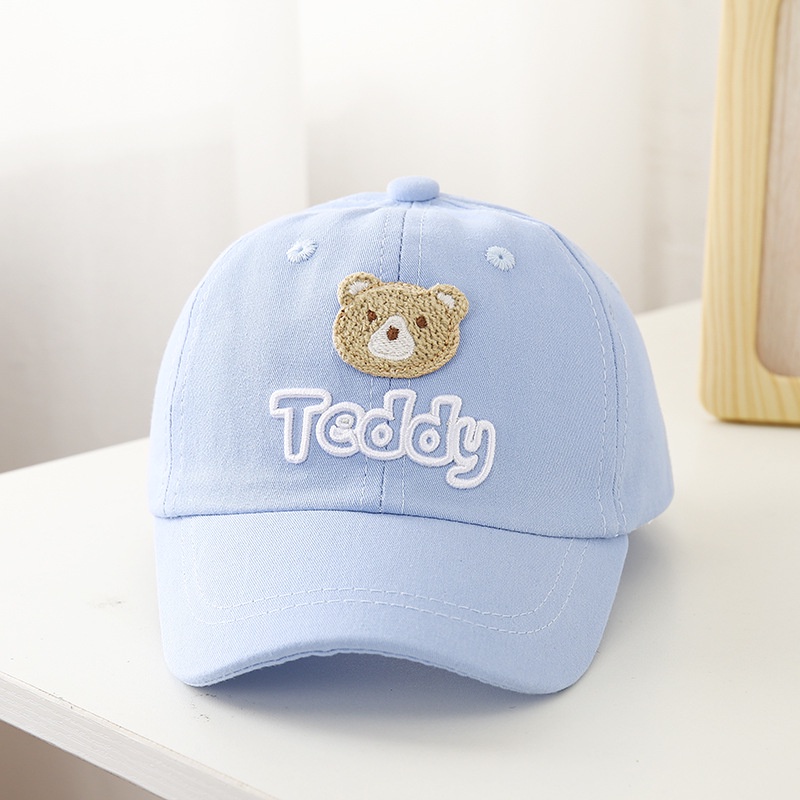 Mũ Lưỡi Trai Hình Gấu Vải Cotton Mềm Cho Bé Gái 2-6 Tuổi