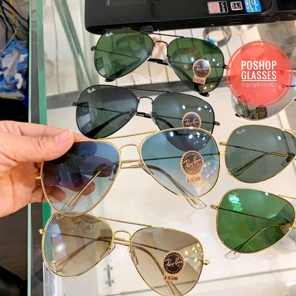 [Giá cực sốc] Kính mát Nam Nữ Rayban kiểu phi công cao cấp gọng kim loại