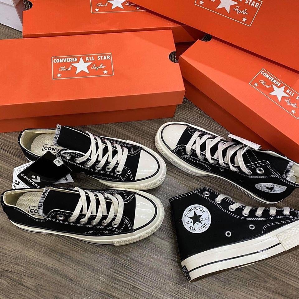 Giày Thể Thao CV Đen cổ cao cổ thấp classic ⚡️FULL BOX BILL⚡️ giầy nam nữ siêu hot dễ phối đồ