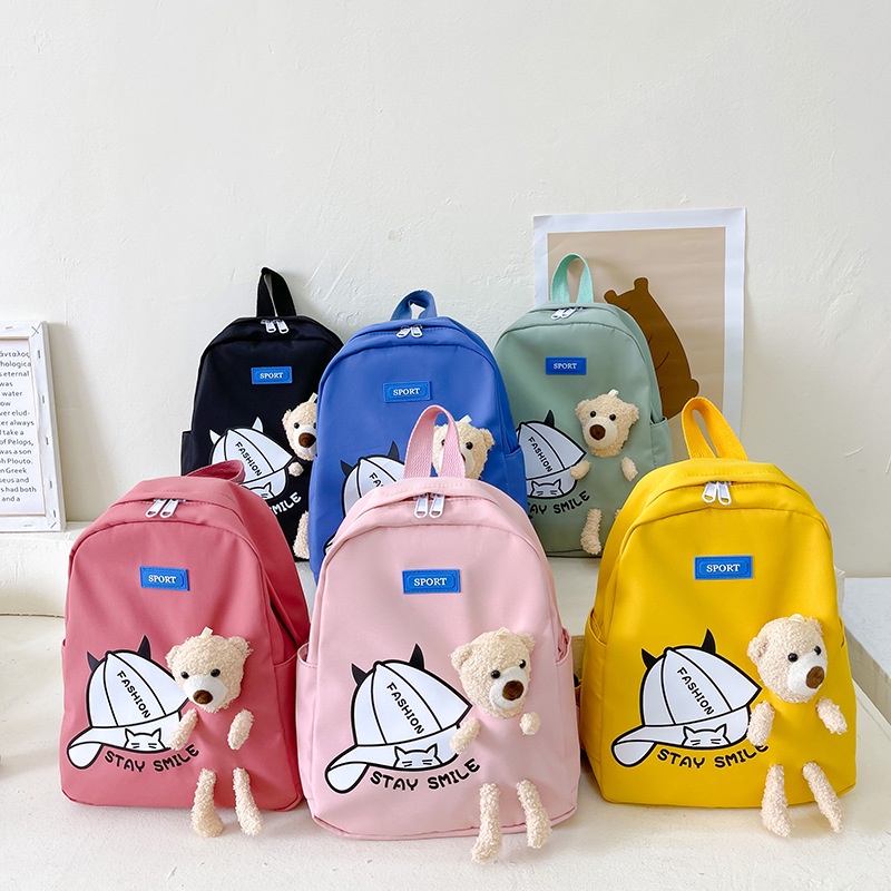 Ba lô mẫu giáo siêu nhẹ họa tiết gấu dễ thương đáng yêu giá rẻ cho bé trai và bé gái 731