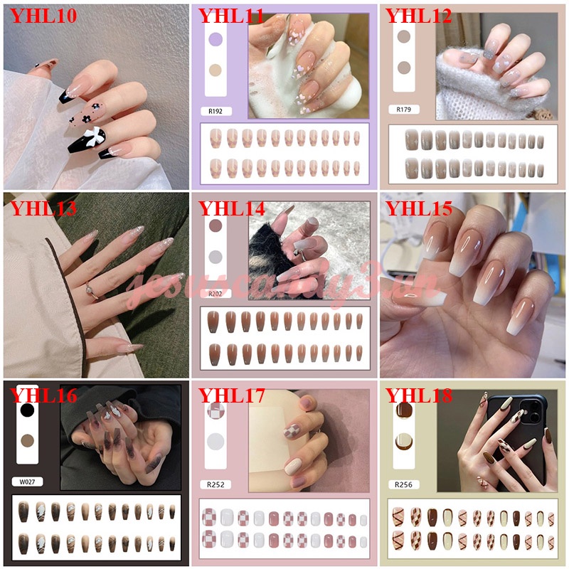 Set 24 móng tay giả hình thỏ hoạt hình dễ thương đáng yêu