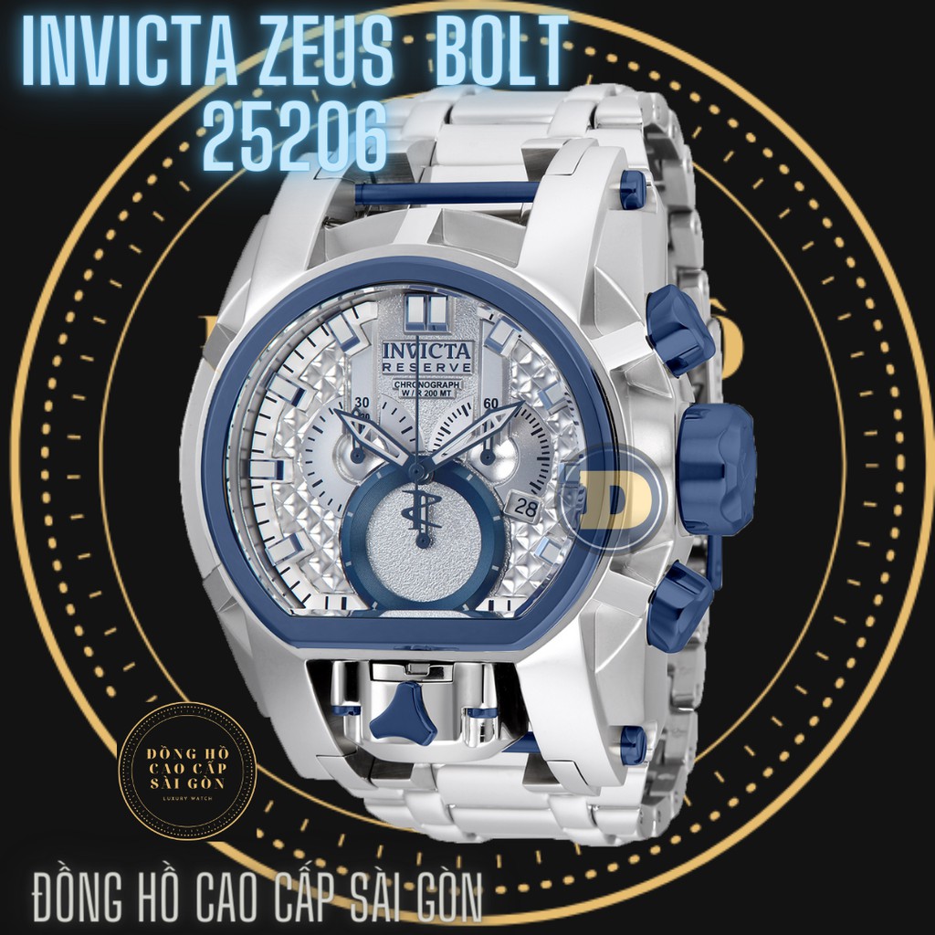 Đồng Hồ Nam Invicta Reserve Bolt Zeus 25206, Dây Thép Silver , Size 52mm