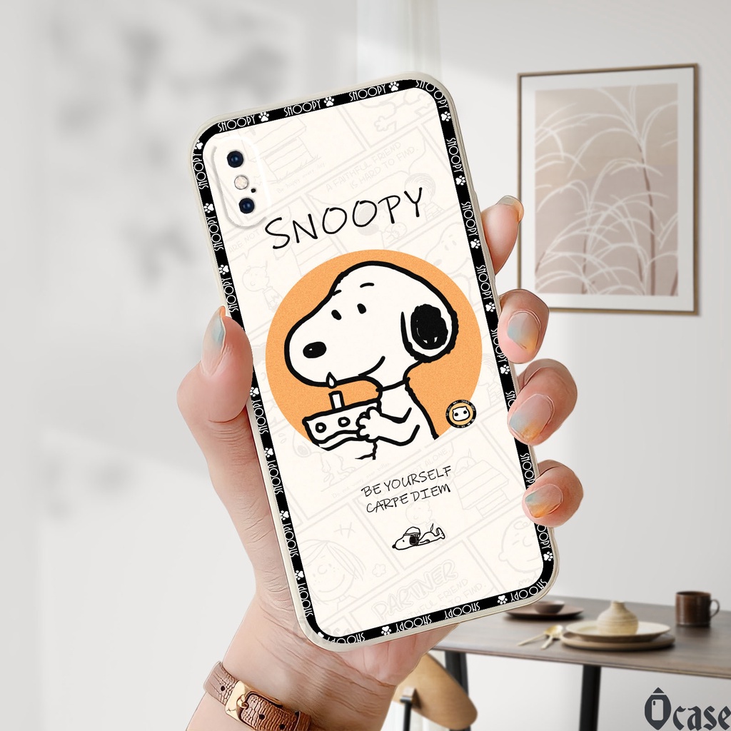 Ốp lưng iPhone 6/ 6s/ 6 plus/ 6s plus/ 7 plus/ 8 plus / X/ XR/ Xsmax in hình Snoopy cạnh viền vuông có bảo vệ camera