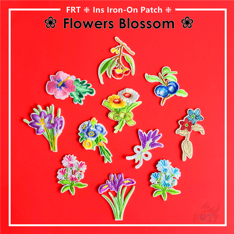 Miếng vá ủi quần áo hình hoa nở seri 02 xinh xắn