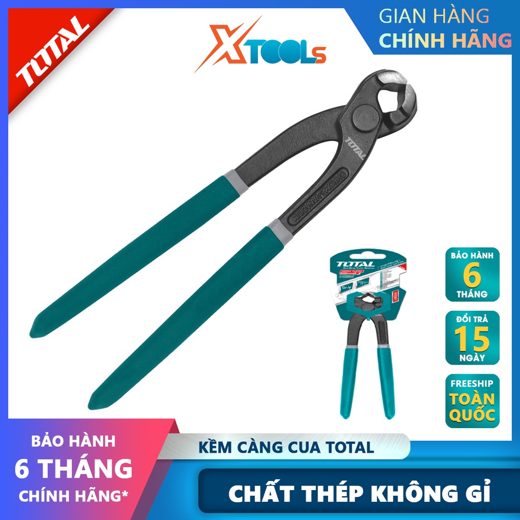 Kềm càng cua TOTAL THT2891 | Kìm càng cua đầu nhỏ Kích thước 9&quot; ,Thép Carbon, tay cầm cách điện cắt dây kim loại đồng, k