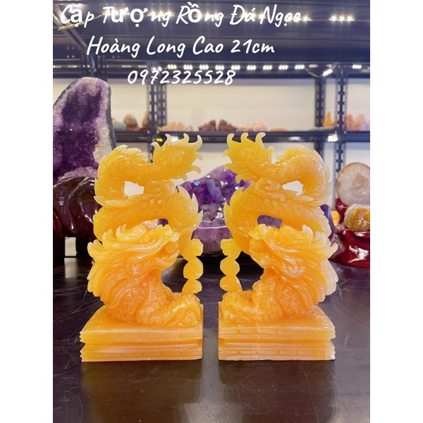 Cặp Tượng Rồng Đá Ngọc Hoàng Long Phong Thuỷ