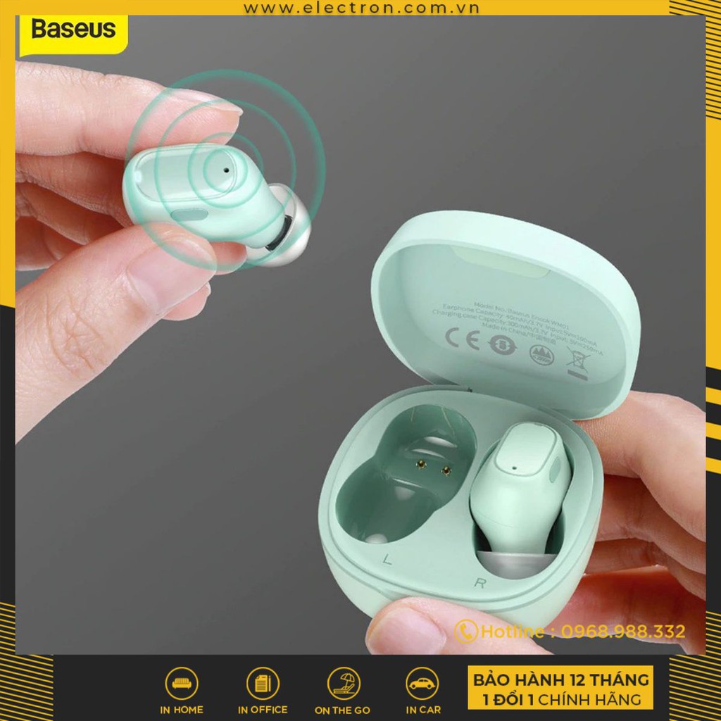 Tai nghe Bluetooth Baseus Encok True Wireless Earphones WM01 (TWS, Stereo Earbuds, Touch Control, Noise Cancelling)