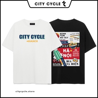 Áo thun tay lỡ Hà Nội City Cycle Áo Phông Cotton Nam Nữ Unisex - In Hình Local Brand Streetwear Oversize Form Rộng