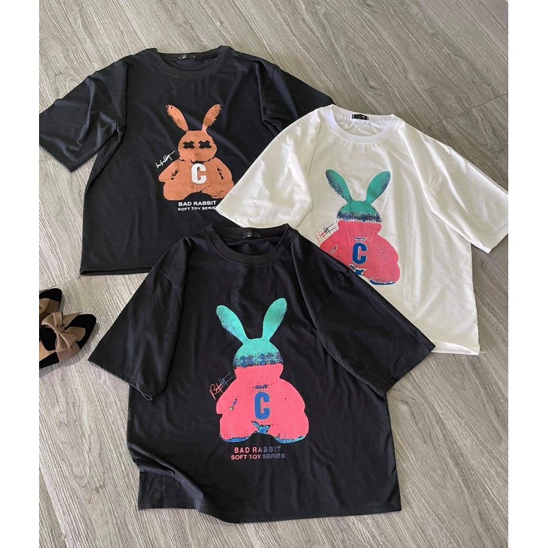 Áo Thun Tay Lỡ Thỏ C CAMNHUNG Áo Thun Nam Nữ Unisex Hot Hit