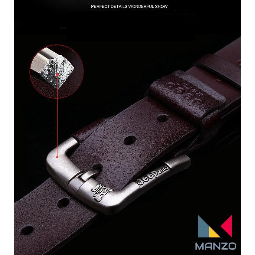 Dây nịt- Thắt lưng nam Jeep Zero da bò THẬT 100% BH 1 năm