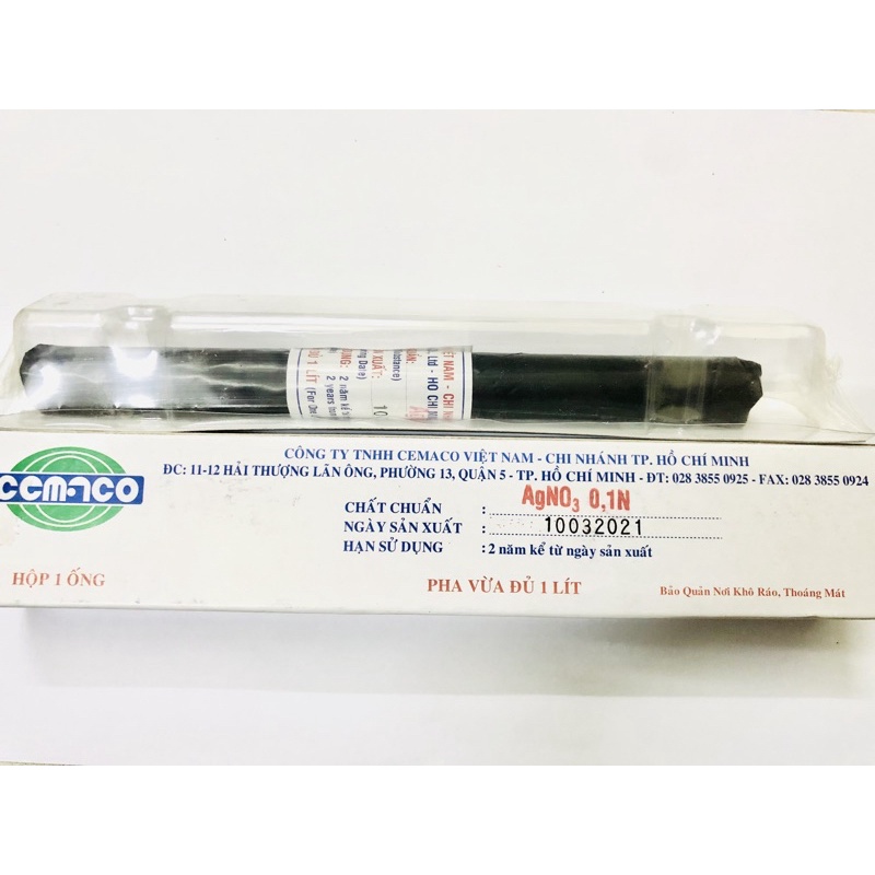 Ống chuẩn AgNO3 0,1N Cemaco