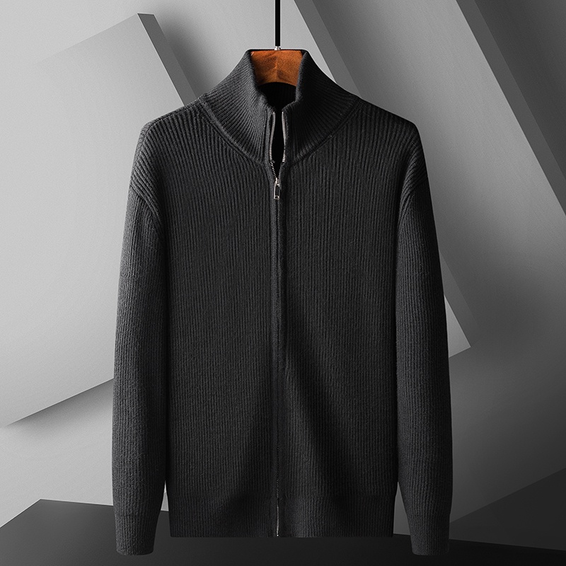 Áo khoác len nam cao cấp dài tay phong cách lịch lãm