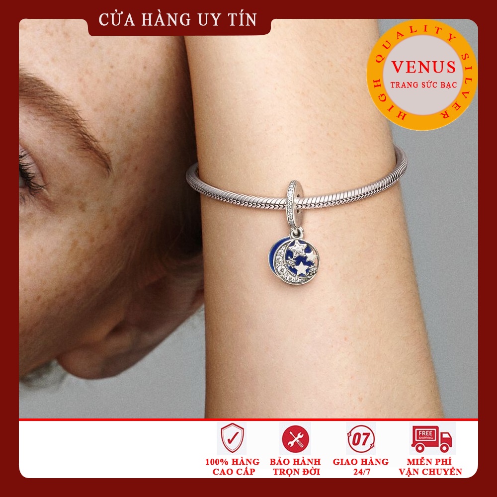 [Charm bạc 925 cao cấp] Charm treo trăng sao- Mã sản phẩm VENUSTTS