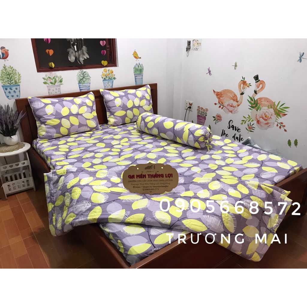 Bộ Drap 100%cotton Thắng Lợi (có chăn)