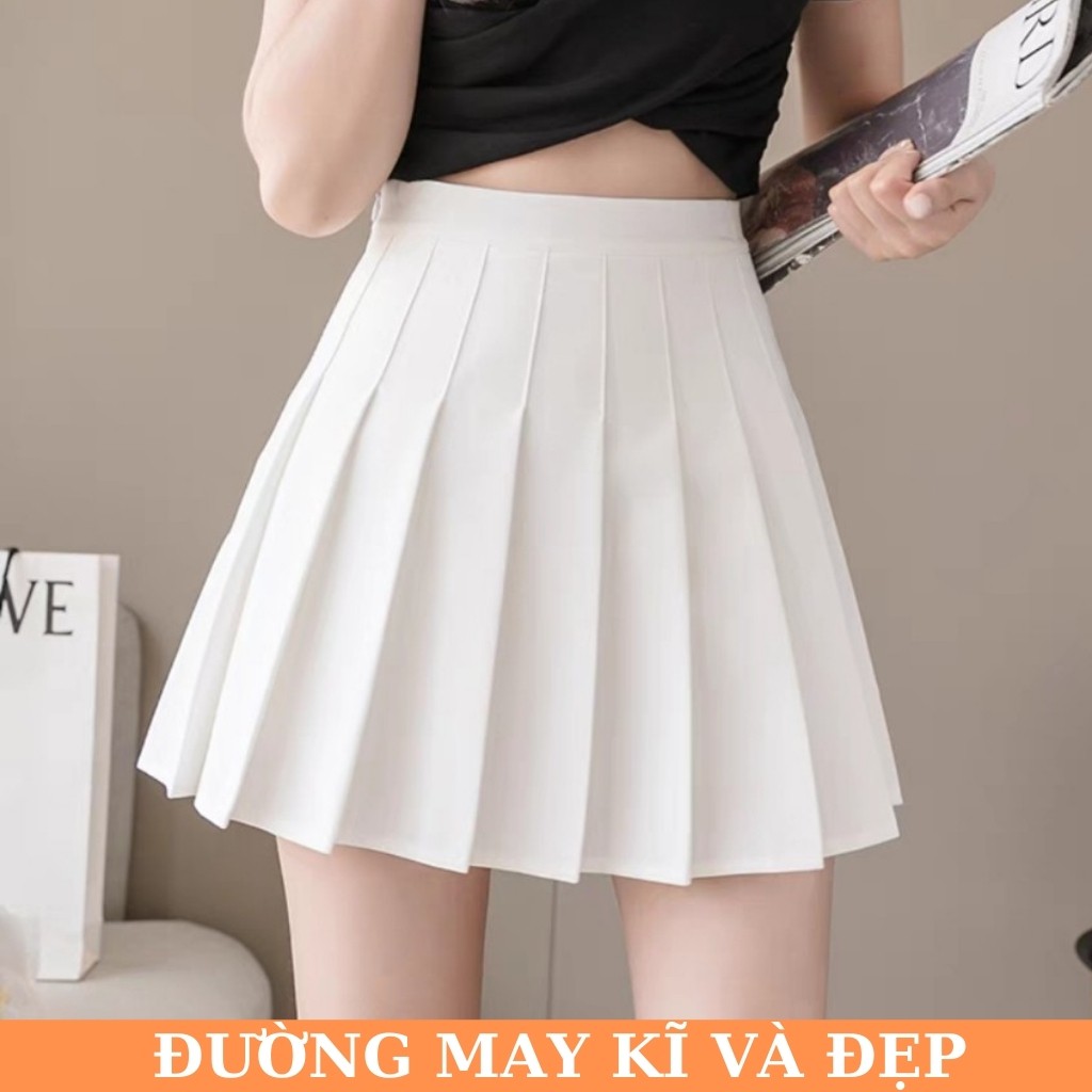 Chân Váy Xếp Ly Ngắn Chữ A Phong Cách Công Sở lưng cao Hai Màu Trắng Đen Fom Chuẩn Đẹp | BigBuy360 - bigbuy360.vn