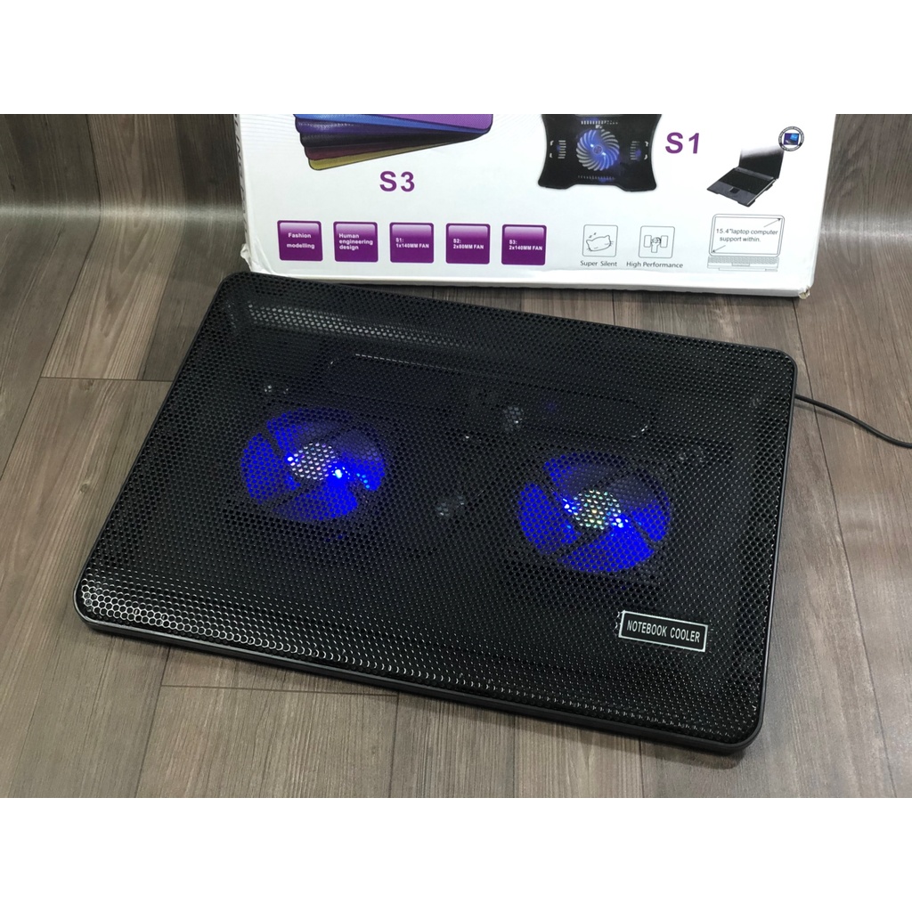 Đế tản nhiệt Laptop cao cấp quạt quay mạnh không gây tiếng ồn làm mát nhanh , nhiều quạt tích hợp giá đỡ - Spa Laptop