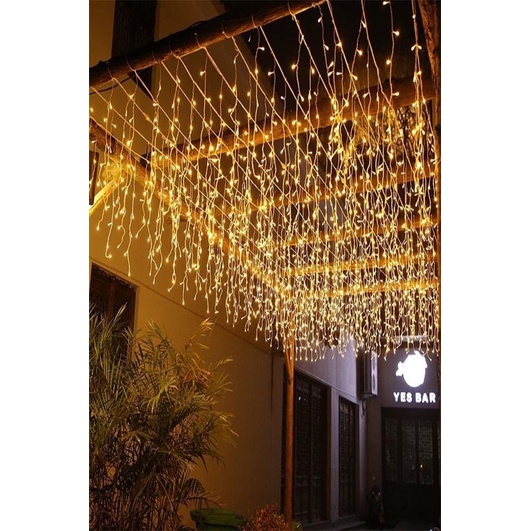 Đèn trang trí nháy rèm 5 mét x 0,6m trang trí, dây đèn led trang trí thả rèm ngoài trời