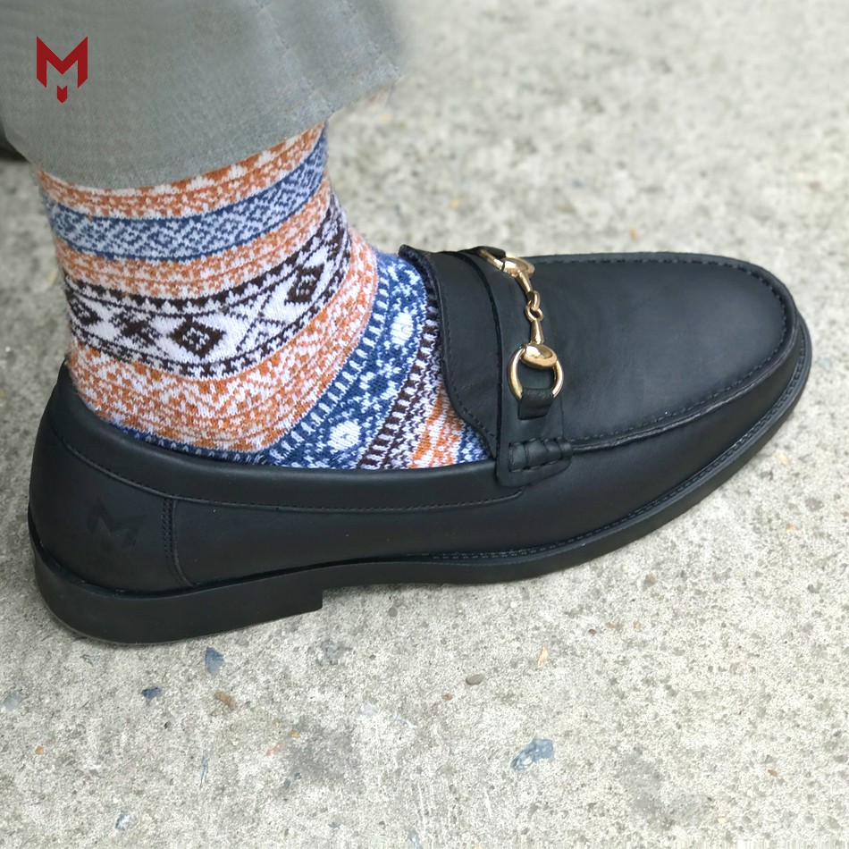 Giày lười tây công sở nam MAD horsebit loafer Black da bò cao cấp thời trang giá rẻ uy tín