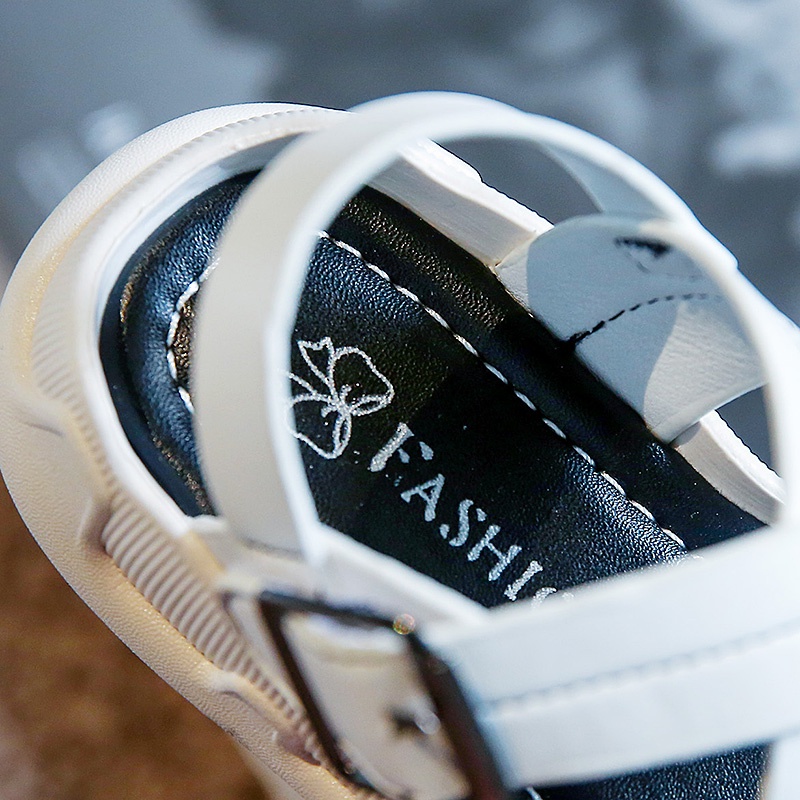 Giày sandal quai dán màu trơn thoải mái thời trang đi biển xinh xắn dành cho bé từ 3-16 tuổi