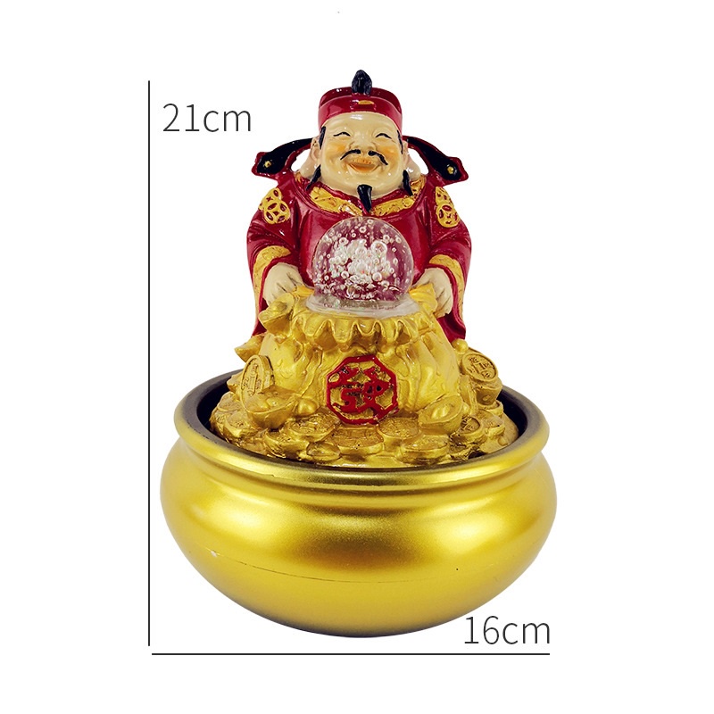 Thác nước phong thủy miniSALE SỐCTiểu cảnh non bộ để bàn - Thác nước phong thuỷ Thần Tài