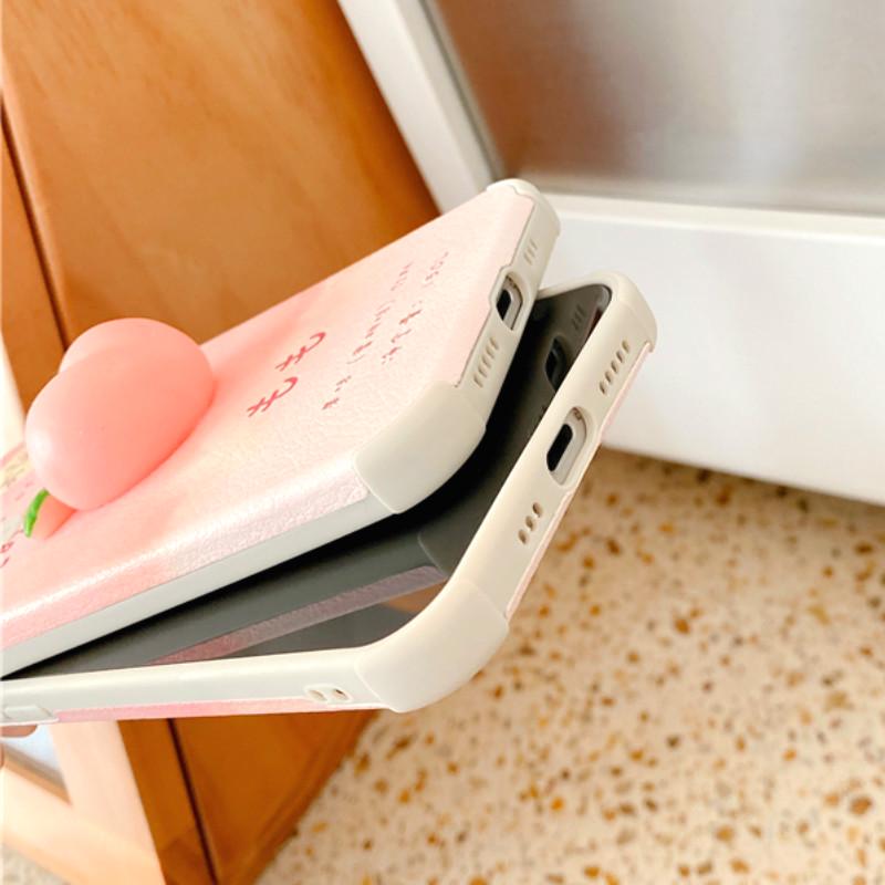 Ốp Điện Thoại Chống Sốc In Hình Quả Đào Hồng 3d Cho Iphone 12 11 Pro Max X Xs Max Xr 8 7 Plus | BigBuy360 - bigbuy360.vn
