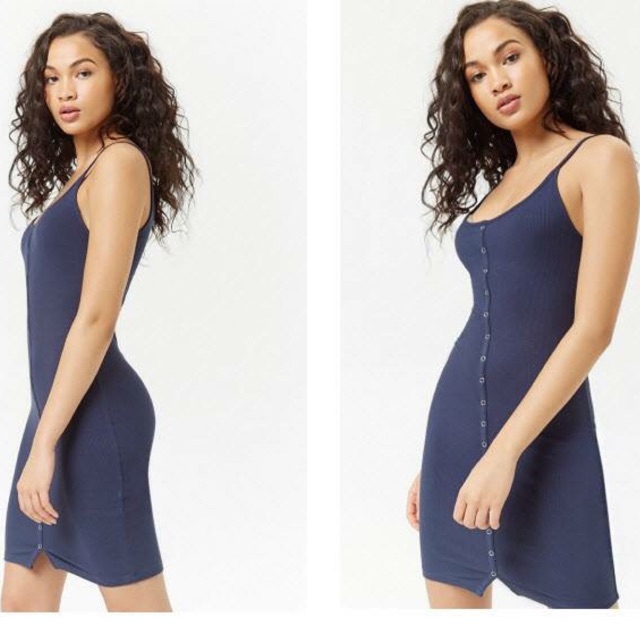Đầm body 2 dây F21, hàng nút trước