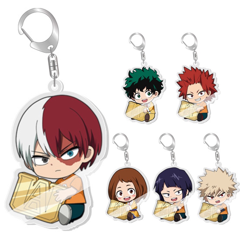 Móc khóa nhựa acrylic trong suốt thiết kế kiểu nhân vật phim My Hero Academia