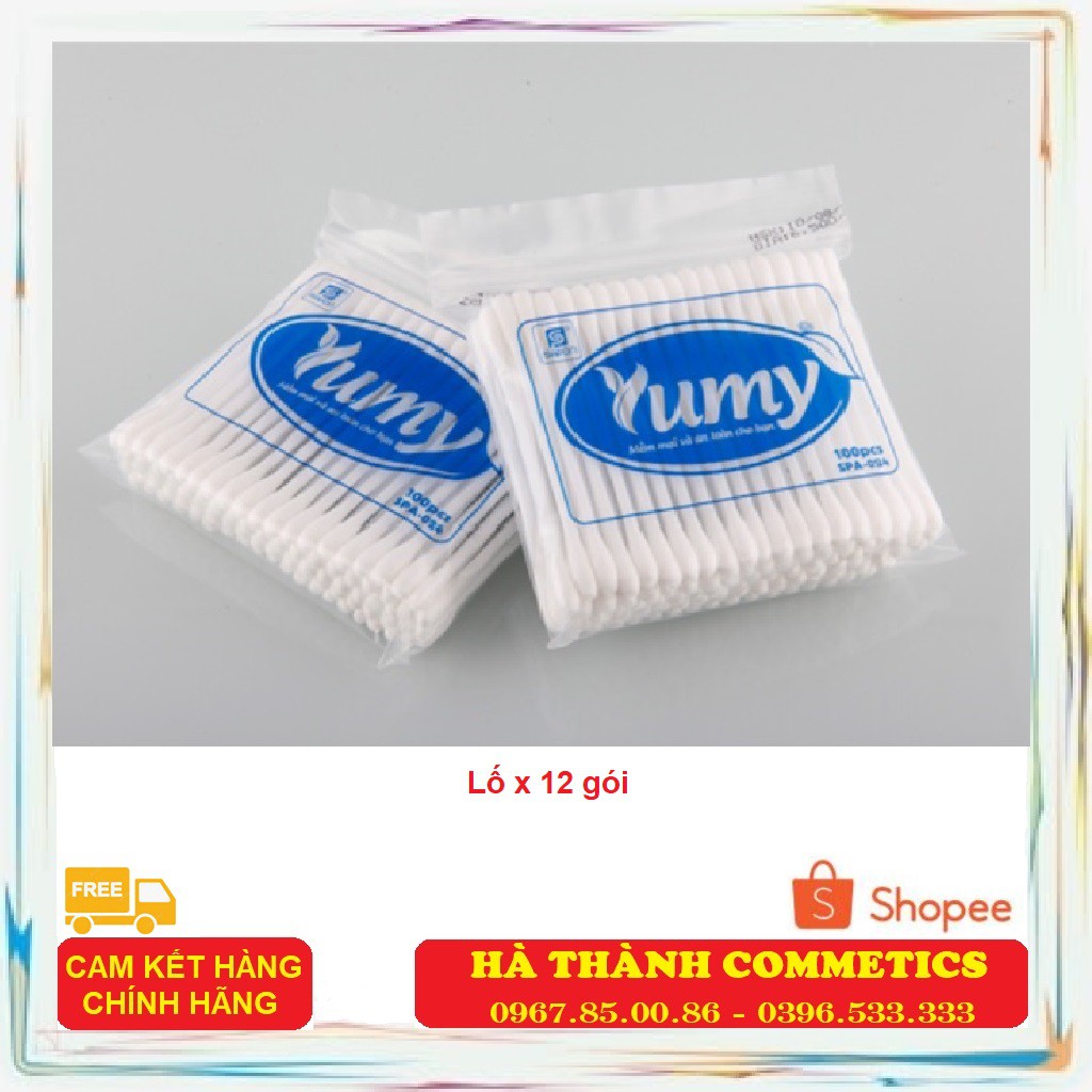 Bông Ngoáy Tai Yumy (Bịch 12 gói) Mềm Mại Chắc Chắn Tiệt Trùng Tinh Khiết - HT114