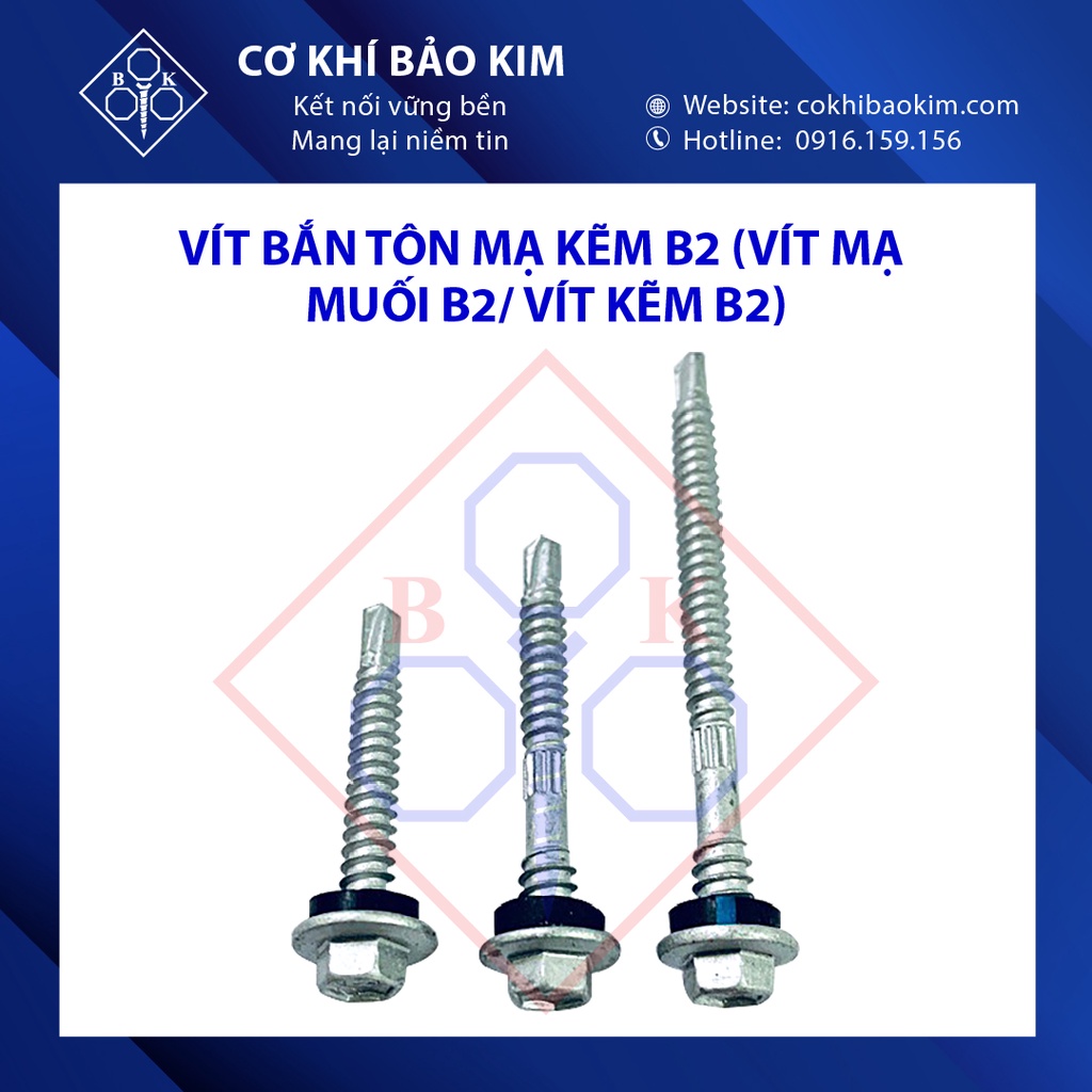 VÍT BẮN TÔN MẠ KẼM B2,  VÍT MẠ MUỐI B2, VÍT KẼM B2