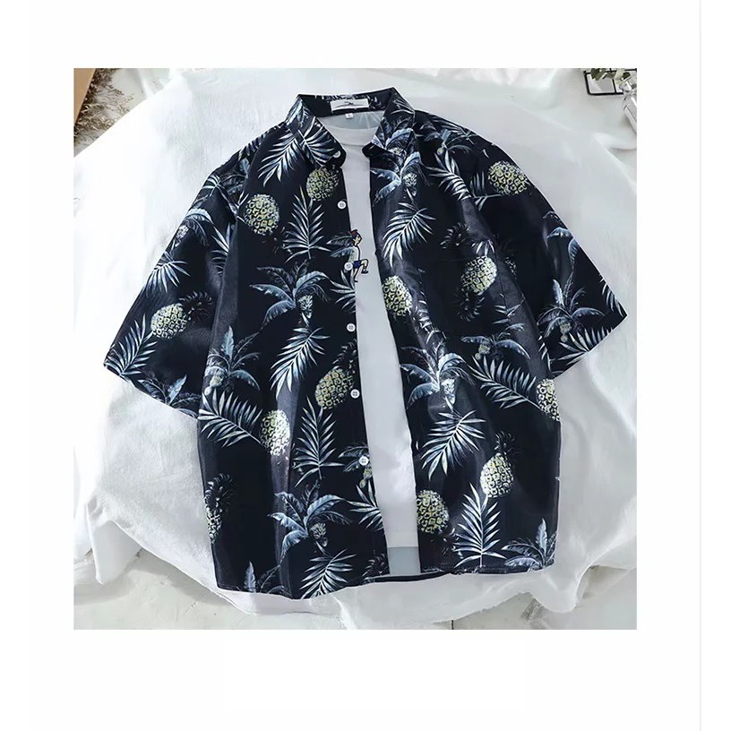 Áo sơ mi nam họa tiết quả dứa, thích hợp mùa hè đi biển, hàng nhập Quảng Châu | BigBuy360 - bigbuy360.vn
